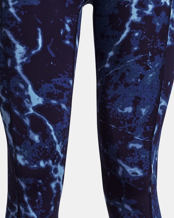 Women's Project Rock Crossover Lets Go Printed Ankle Leggings in Blue image number 7