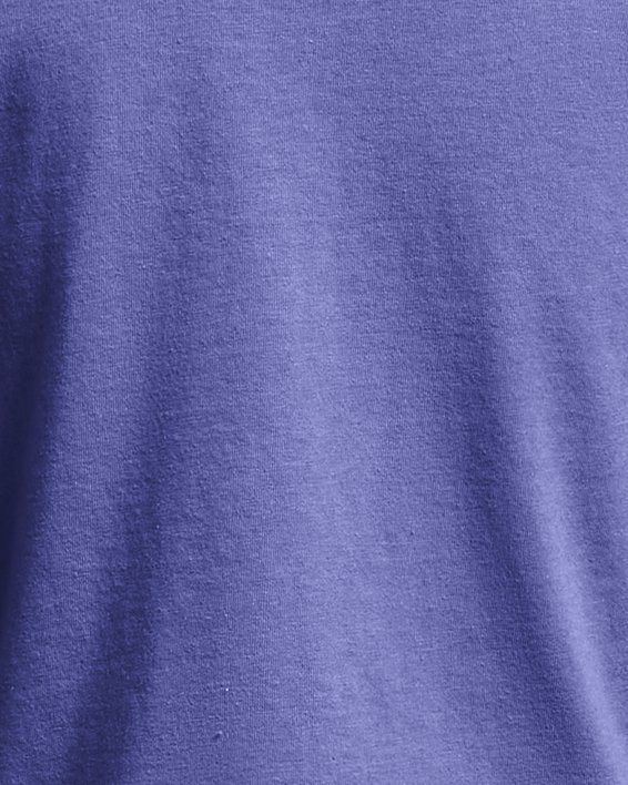 Girls' UA Crop Sportstyle Logo Short Sleeve in Purple image number 1