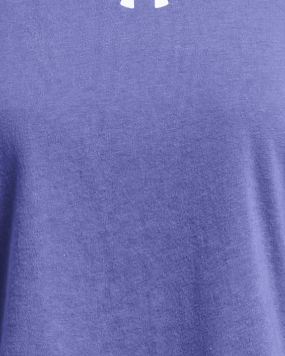 Haut à manches courtes UA Crop Sportstyle Logo pour fille, Purple, pdpMainDesktop image number 0