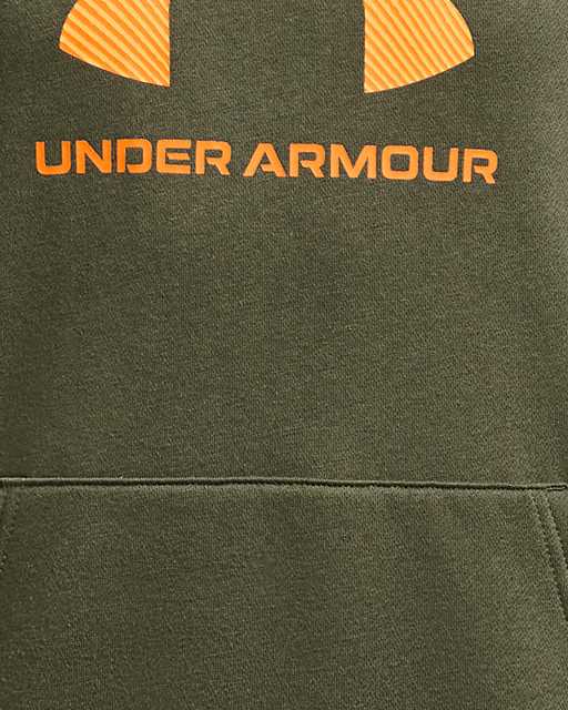 Boys Under Armour Big Logo Pullover Hoodie Blue Orange - Size 6