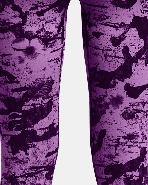 Girls' Project Rock Lets Go Printed Ankle Leggings in Purple image number 1