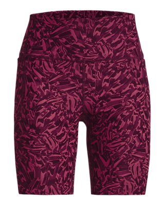 Shorts de ciclismo UA Meridian Jacquard para mujer, Purple, pdpMainDesktop image number 4