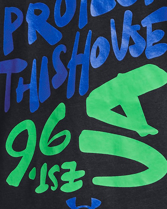 Jongensshirt UA Scribble met woordmerk en korte mouwen, Black, pdpMainDesktop image number 1