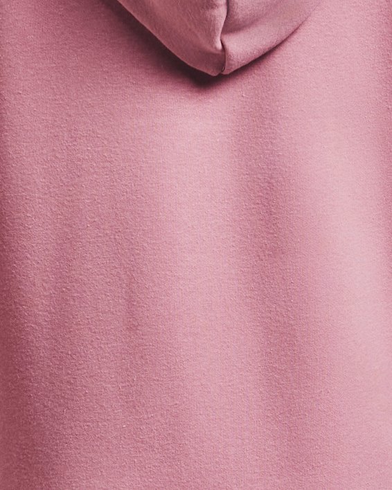 女童UA Rival Fleece Big Logo Print Fill連帽上衣 in Pink image number 1