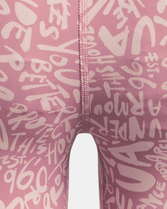 Girls' UA Motion Printed Bike Shorts in Pink image number 1