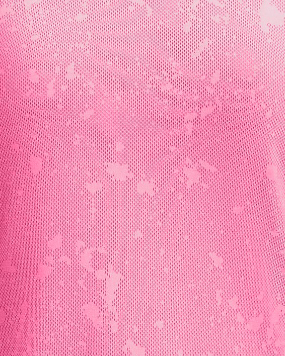 Haut à manches courtes UA Launch Splatter pour femme, Pink, pdpMainDesktop image number 2