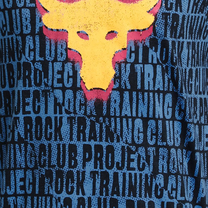 Under Armour Project Rock BB Kurzarm-Shirt mit Print für Jungen Viral Blau / Astro Rosa / Schwarz YXS (122 - 127 cm)