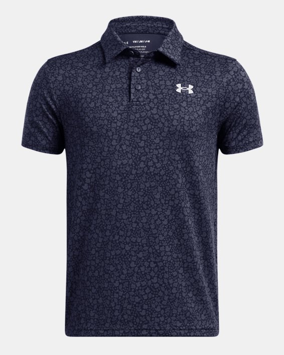 Under Armour Playoff Print Golf Polo Shirt - White/Black Under Armour Playoff Print Golf Polo Shirt - White/Black