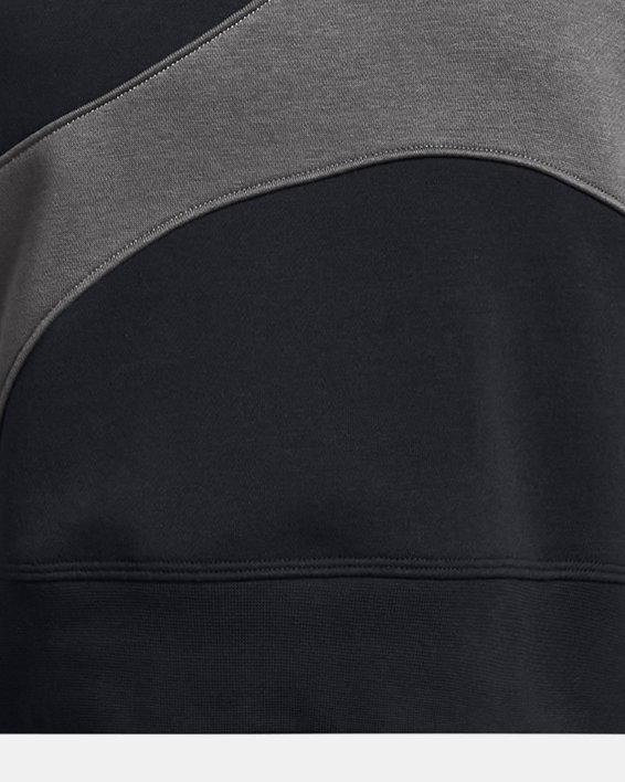 Damesshirt UA Icon Fleece Crop met ronde hals, Black, pdpMainDesktop image number 3