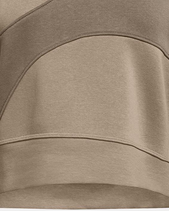 Damesshirt UA Icon Fleece Crop met ronde hals, Brown, pdpMainDesktop image number 3