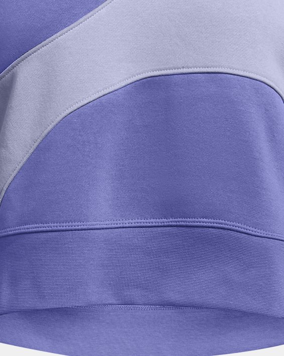 Haut court à col ras du cou UA Icon Fleece pour femme, Purple, pdpMainDesktop image number 3