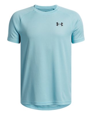 Under Armour Boys Blue Tech™ Textured ' Short Sleeve Haze / Black Ysm (50 - 54 In)