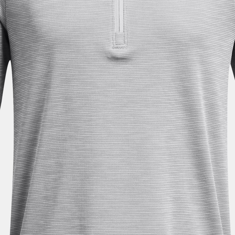 Jongensshirt Under Armour Tech™ Textured met korte rits Mod Grijs / Zwart YXS (122 - 127 cm)