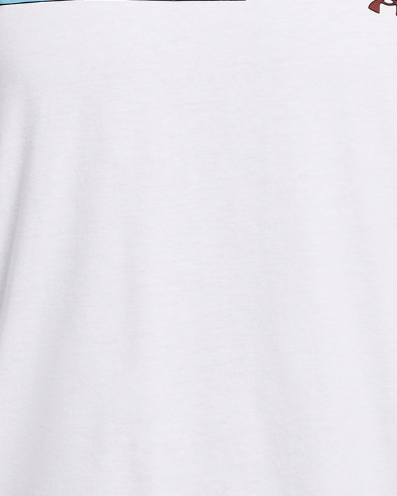 Camiseta de manga corta UA Colorblock Wordmark para hombre, White, pdpMainDesktop image number 2