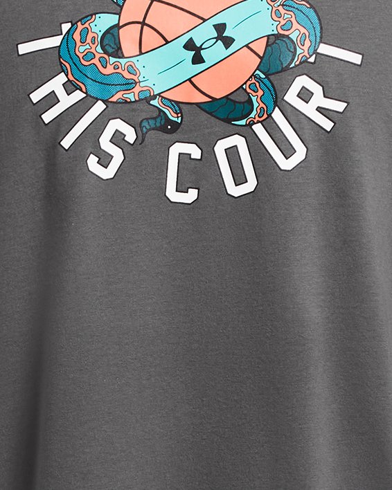 Playera manga corta UA Protect Court Basketball para hombre, Gray, pdpMainDesktop image number 2