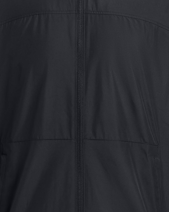 Men's UA RUSH™ Woven Full-Zip in Black image number 5