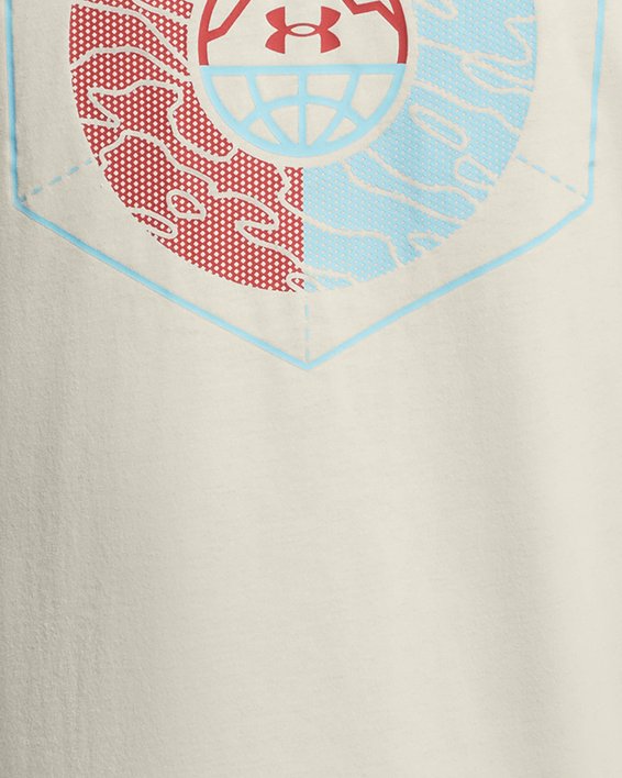 男士UA Outdoor Cube短袖T恤 in White image number 3