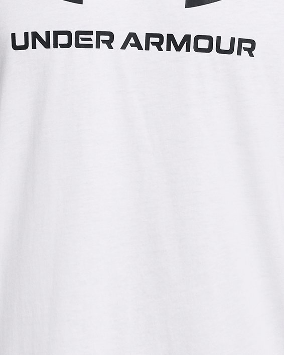 Herren UA Sportstyle Kurzarm-Oberteil mit Logo, White, pdpMainDesktop image number 2