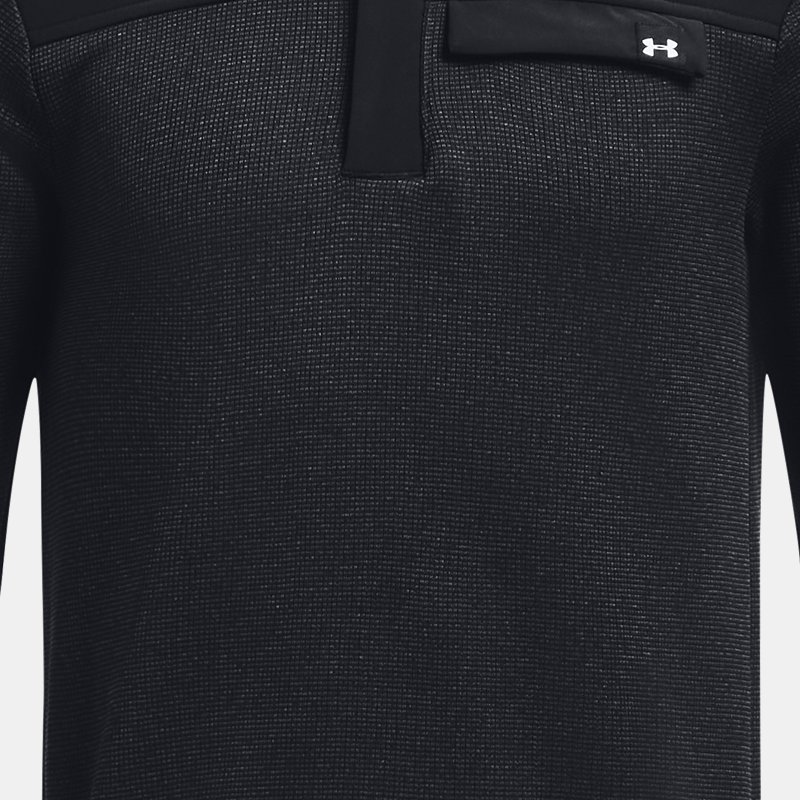 Sweat ½ Zip Under Armour SweaterFleece pour garçon Noir / Halo Gris YSM (127 - 137 cm)
