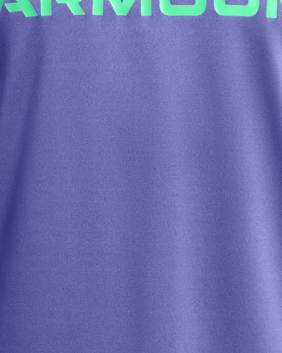 Maglia a maniche corte UA Tech™ Split Wordmark da ragazzo, Purple, pdpMainDesktop image number 0