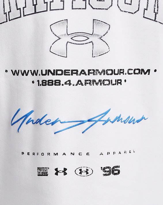 Men's UA Icon Fleece Oversized Short Sleeve Crew, White, pdpMainDesktop image number 4