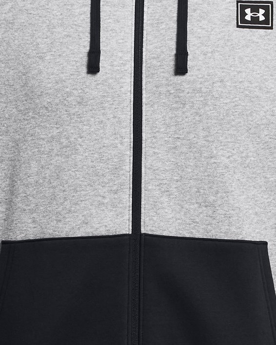 Men's UA Rival Fleece Colorblock Full-Zip in Gray image number 3