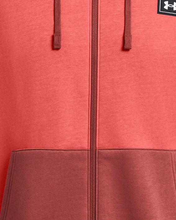 UA Rival Fleece Colorblock mit durchgehendem Zip für Herren, Red, pdpMainDesktop image number 3