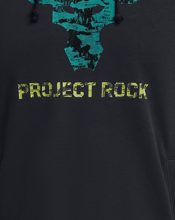 Felpa con cappuccio a maniche corte Project Rock Terry Payoff da uomo, Black, pdpMainDesktop image number 2
