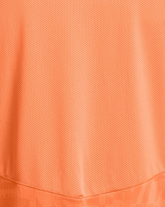 Men's UA Launch Printed Short Sleeve in Orange image number 3