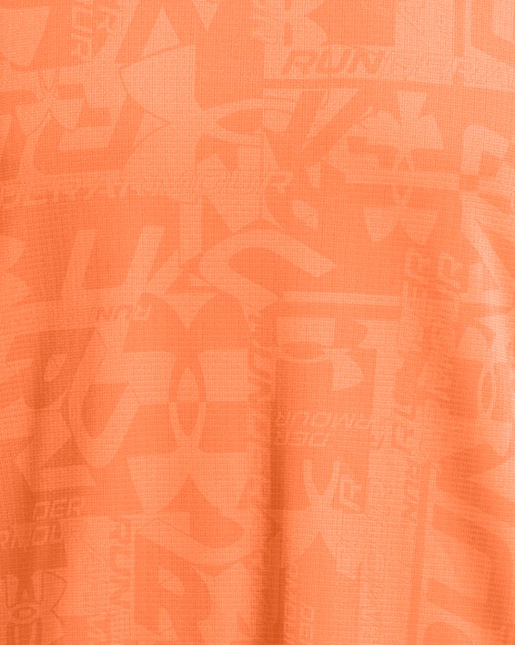 Men's UA Launch Printed Short Sleeve in Orange image number 2