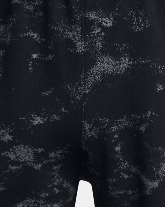 Men's Project Rock Rival Terry Printed Shorts in Black image number 4