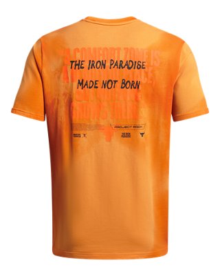 Camiseta de manga corta con estampado Project Rock Sun Wash para hombre, Orange, pdpMainDesktop image number 4