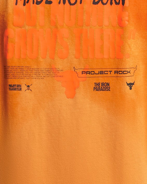Men's Project Rock Sun Wash Graphic Short Sleeve in Orange image number 4