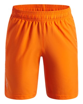 Under Armour Tech™ Woven Wordmark Shorts für Jungen Outrageous Orange / Weiß YXS (122 - 127 cm)