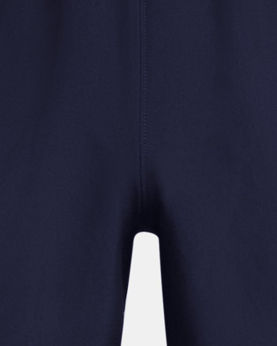 男士UA Woven Wordmark短褲 in Blue image number 4