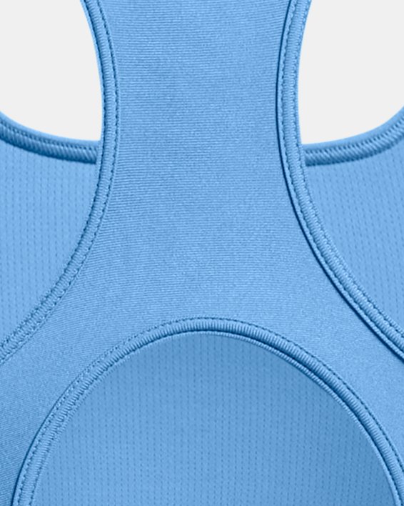 Women's HeatGear® Armour Mid Branded Sports Bra, Blue, pdpMainDesktop image number 10