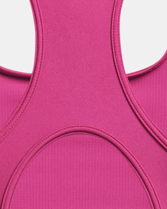 Women's HeatGear® Armour Mid Branded Sports Bra, Pink, pdpMainDesktop image number 10