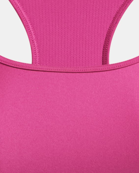 Women's HeatGear® Armour Mid Branded Sports Bra, Pink, pdpMainDesktop image number 9