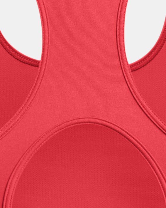 Women's HeatGear® Armour Mid Branded Sports Bra, Red, pdpMainDesktop image number 10