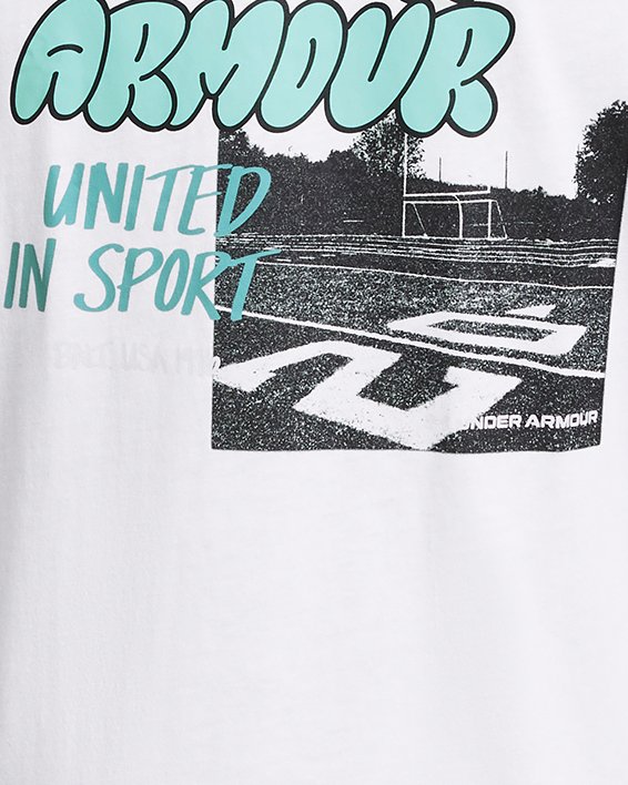 Men's UA Photoreal Overlay Short Sleeve in White image number 4