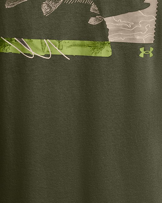 Men's UA Bass Short Sleeve in Green image number 3