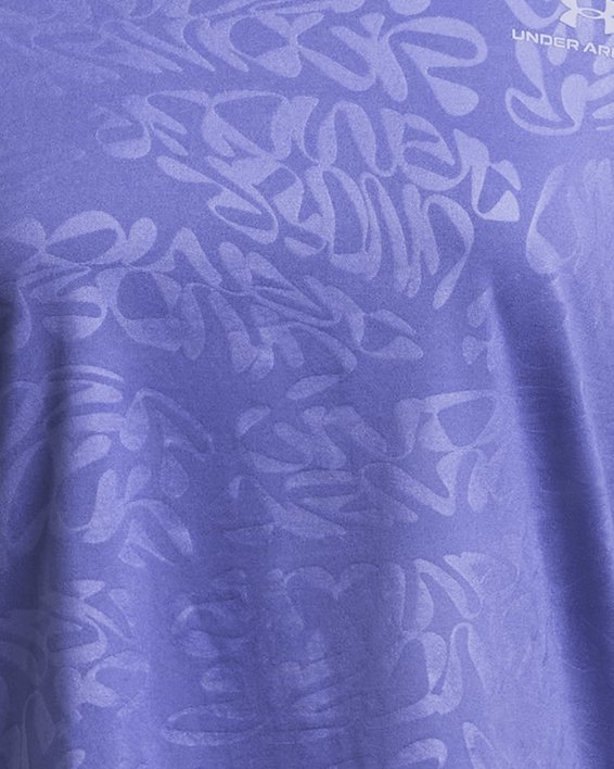 Women's UA Vanish Energy Emboss Crop Short Sleeve in Purple image number 4