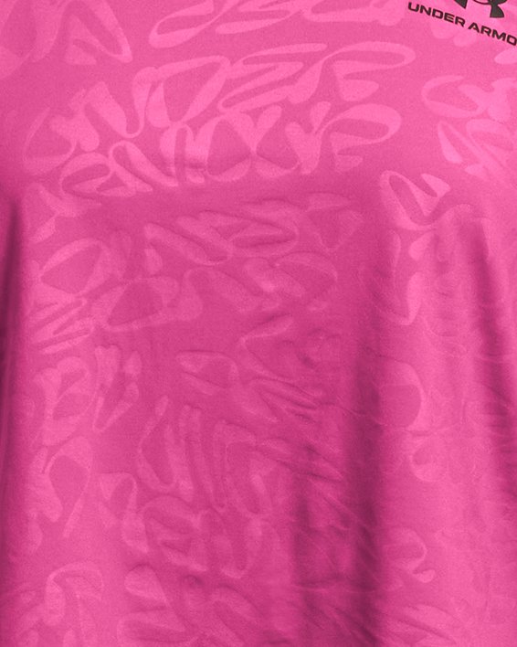 Tee-shirt court à manches courtes UA Vanish Energy Emboss pour femme, Pink, pdpMainDesktop image number 2