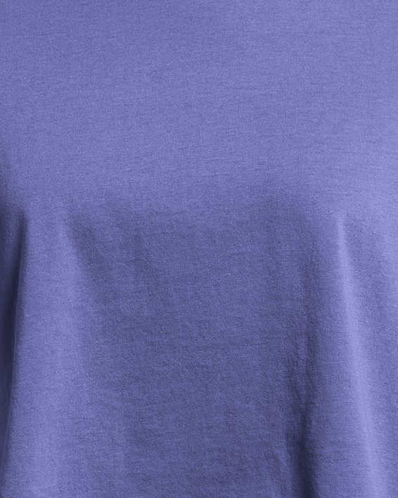 女士UA Campus Boxy Crop短袖T恤 in Purple image number 3