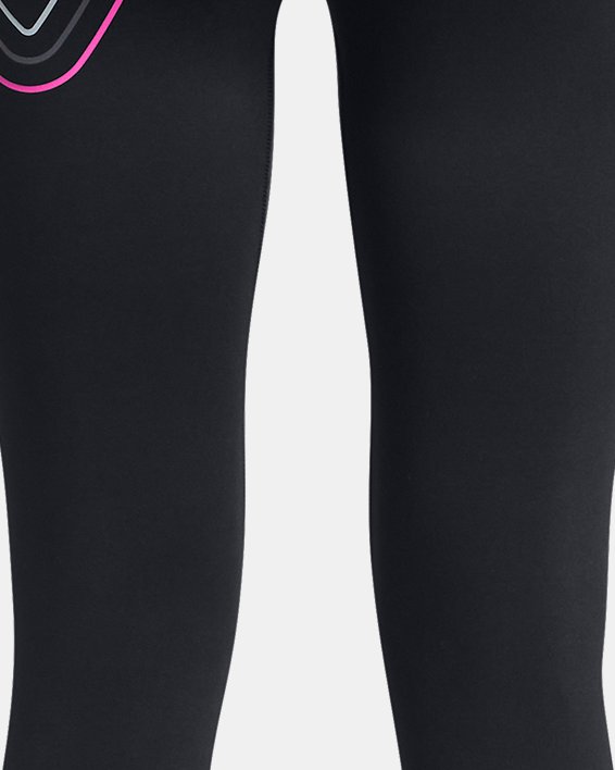 Girls' UA Motion Branded Ankle Leggings, Black, pdpMainDesktop image number 1