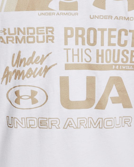 เสื้อแขนสั้นลายกราฟิก UA Unstoppable สำหรับผู้ชาย in White image number 5