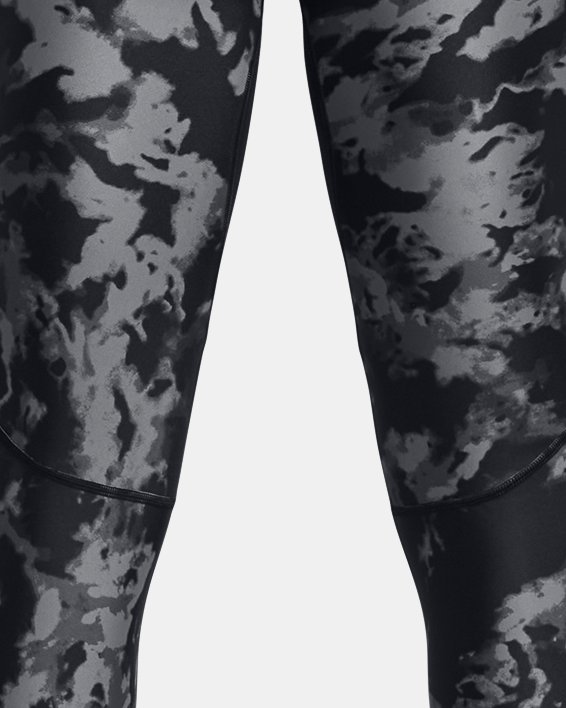 Men's HeatGear® Iso-Chill Printed Leggings, Black, pdpMainDesktop image number 5