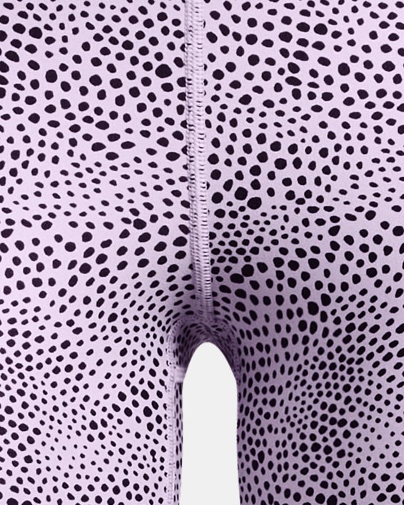 Women's HeatGear® Printed Bike Shorts, Purple, pdpMainDesktop image number 4