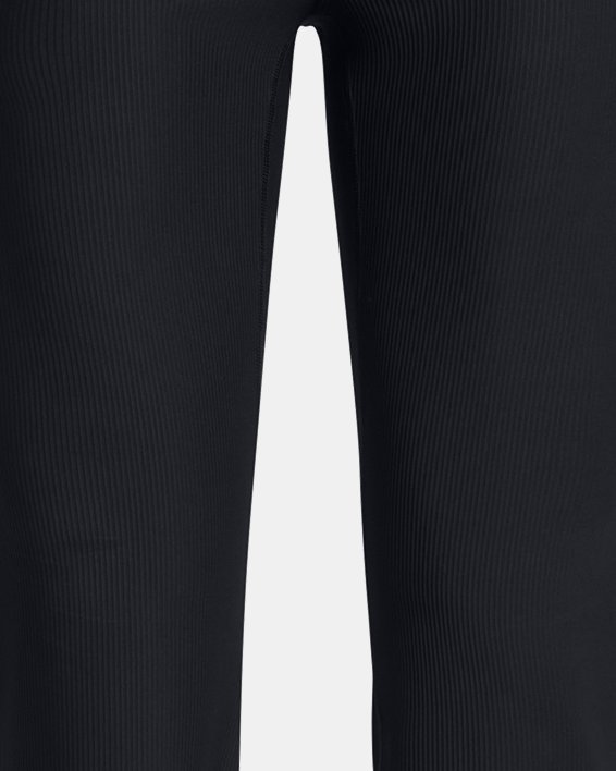 女士UA Meridian Rib Crop Flare長褲 in Black image number 4