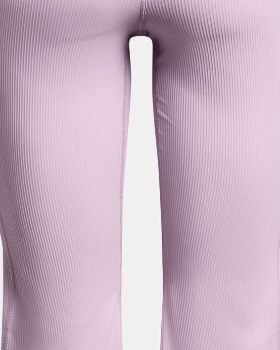 Women's UA Meridian Rib Crop Flare Pants, Purple, pdpMainDesktop image number 5